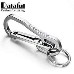 Personalized Stainless Steel Keychain for Men Car Buckle Key Chain Ring Holder