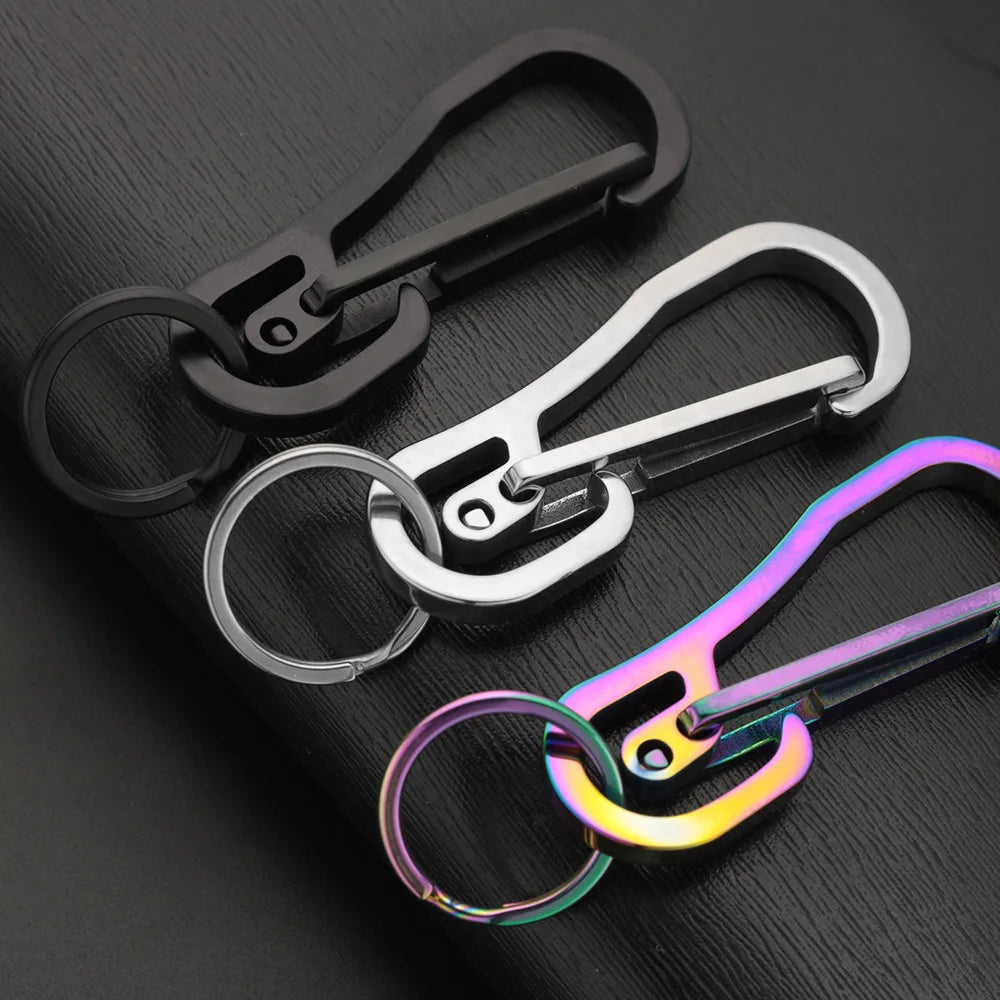 Personalized Stainless Steel Keychain for Men Car Buckle Key Chain Ring Holder