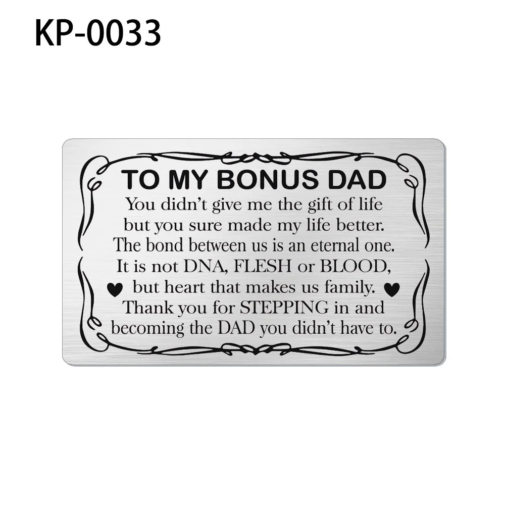 Family Stainless Steel Wallet Card Postcard - Christmas Gift