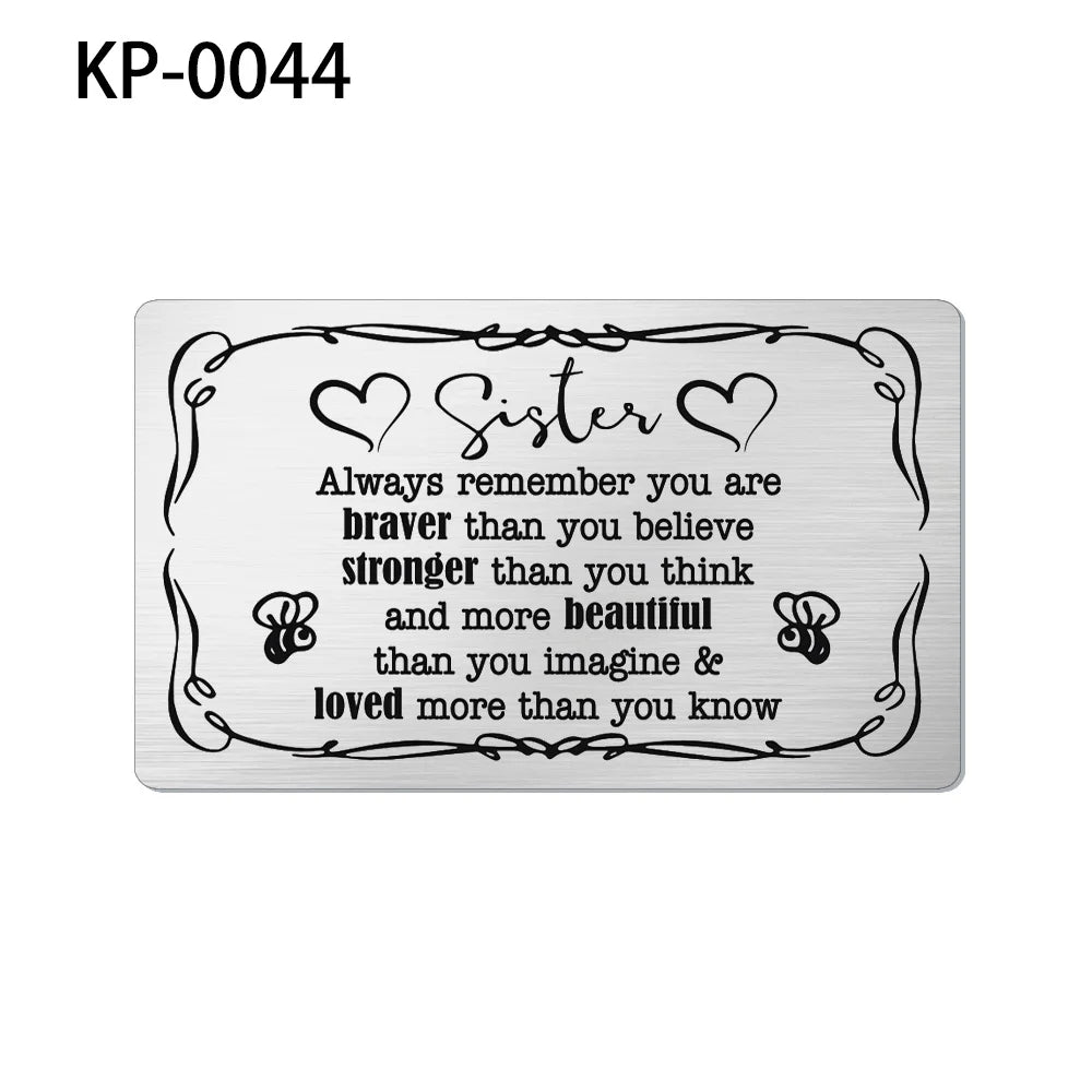 Family Stainless Steel Wallet Card Postcard - Christmas Gift