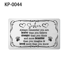 Family Stainless Steel Wallet Card Postcard - Christmas Gift