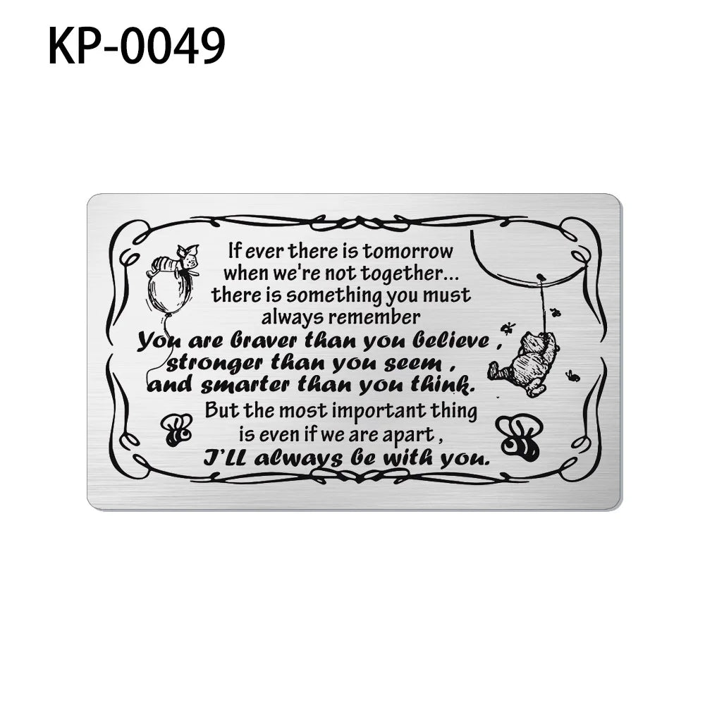 Family Stainless Steel Wallet Card Postcard - Christmas Gift