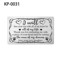 Family Stainless Steel Wallet Card Postcard - Christmas Gift