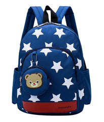 Star Print Kindergarten School Bags Lightweight Nylon Backpack for 1-3 Years Old