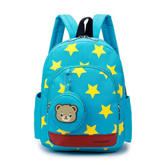 Star Print Kindergarten School Bags Lightweight Nylon Backpack for Toddlers