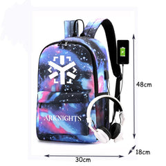 Arknights Backpack Anti-Theft Student Bookbag with USB Charging Laptop Travel