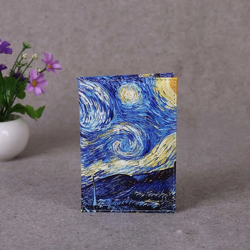 Starry Sky Passport Cover PU Leather Travel Wallet for Passports
