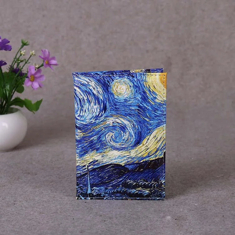 Starry Sky Passport Cover PU Leather Travel Wallet for Passports