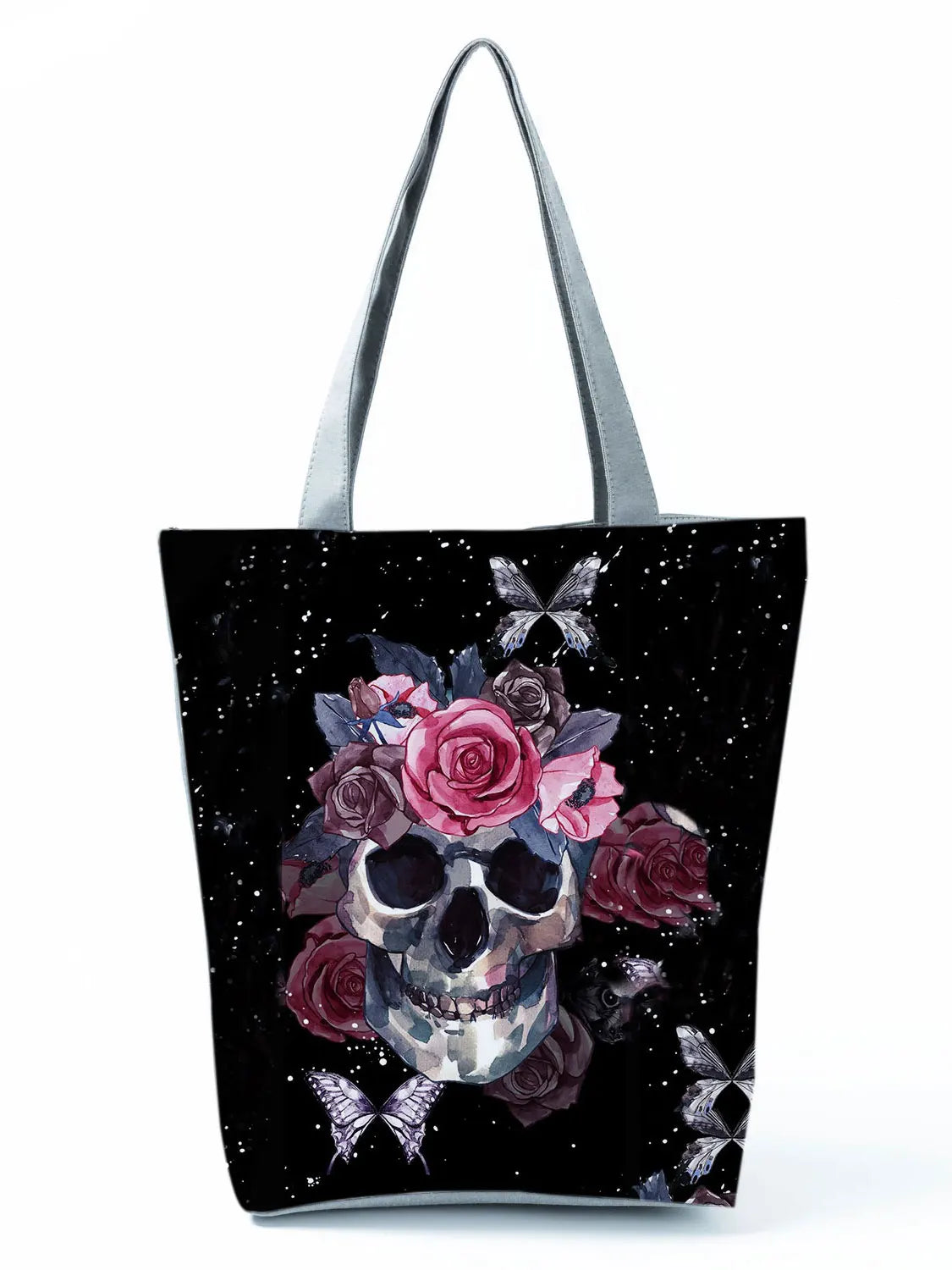 Skull Rose Print Women's Shoulder Bag Halloween Candy Bag