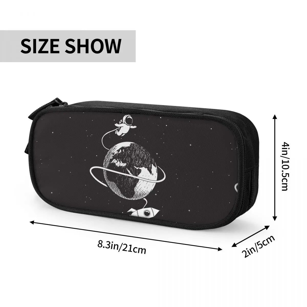 Cartoon Spaceman Pencil Case Double Cabinet Boys Girls Cosmetic Bag