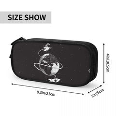 Cartoon Spaceman Pencil Case Double Cabinet Boys Girls Cosmetic Bag