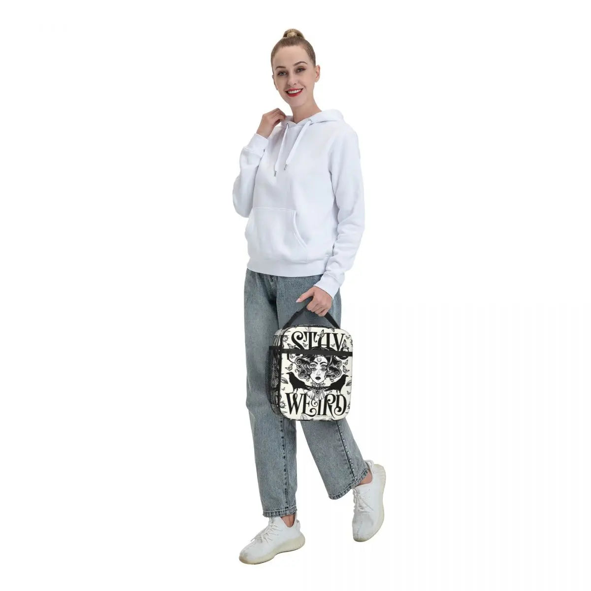 Stay Weird Insulated Lunch Bag for Women Leakproof Halloween Witch Cooler