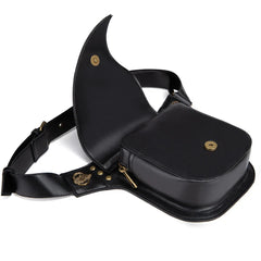 Steam Punk Leather Waist Bag Serpentine Crossbody Bag