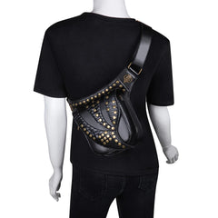 Steam Punk Leather Waist Bag Serpentine Crossbody Bag