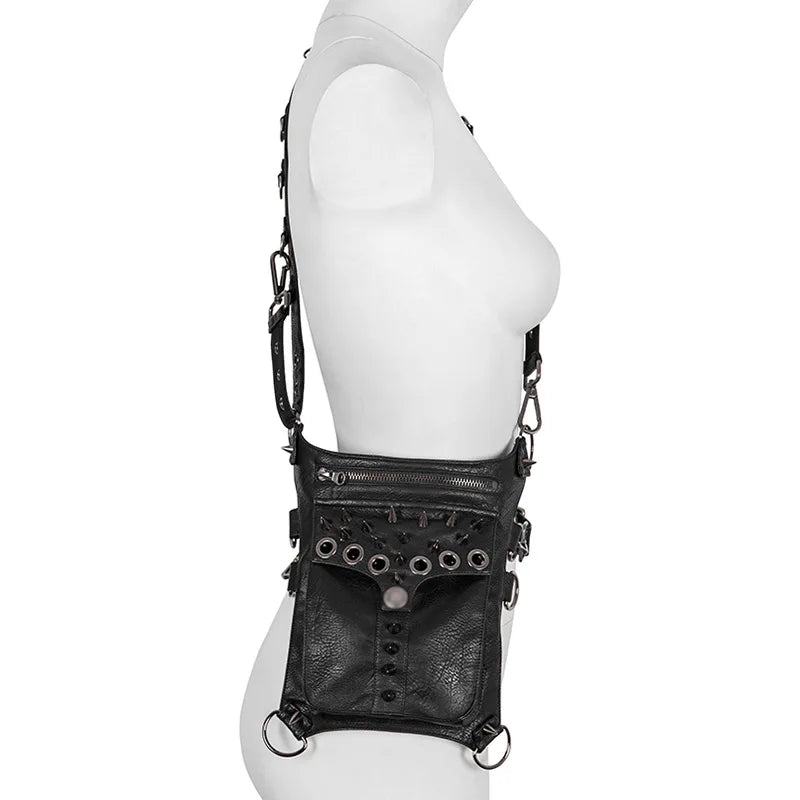 Steampunk Retro Motorcycle Bag Pu Leisure Waist Bag Outdoor Cy...