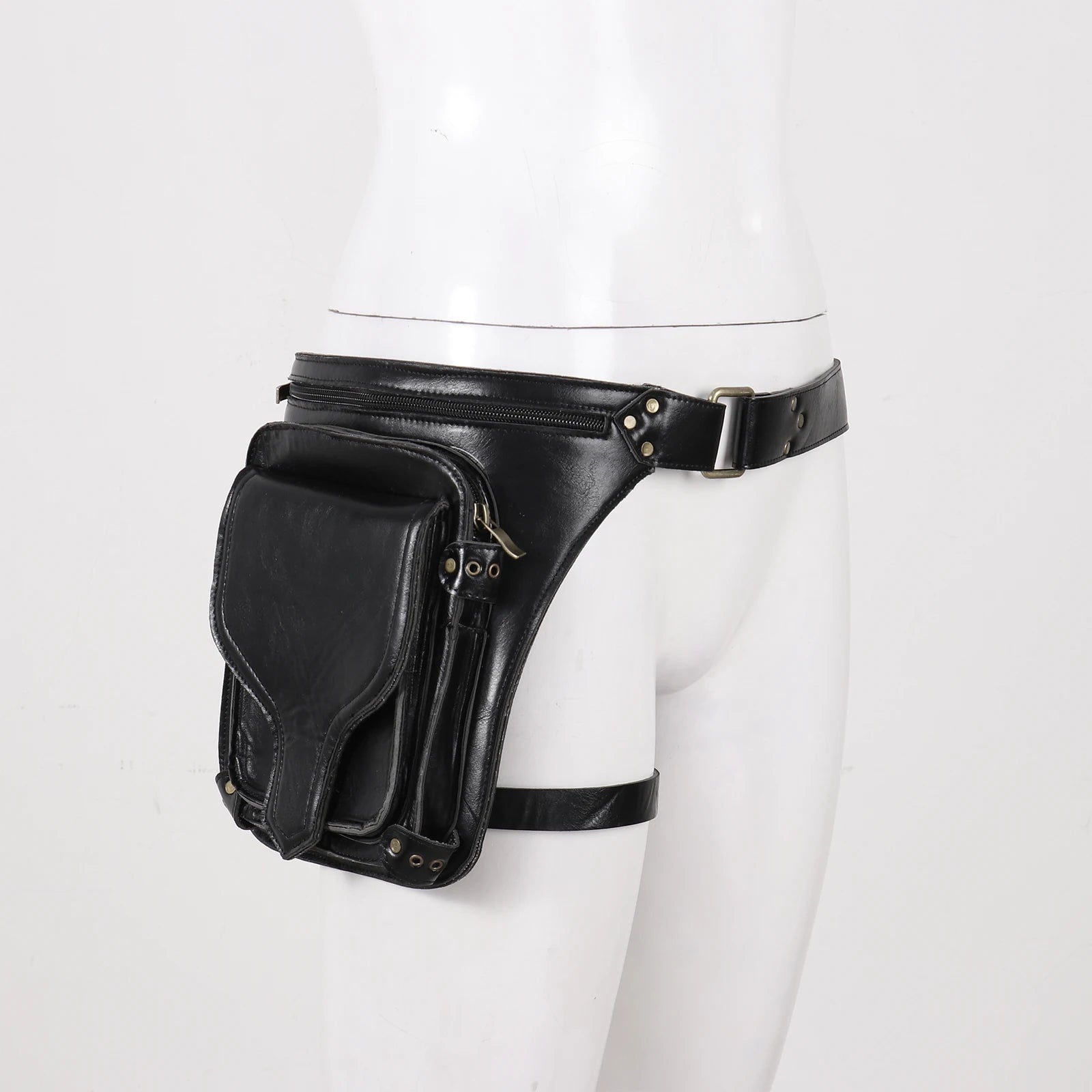 Steampunk Retro Rubber Crossbody Waist Bag