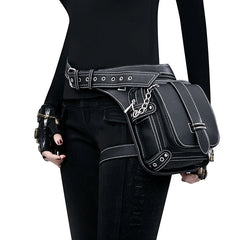 Steampunk Rock Waist Leg Hip Belt Bag Women Chain Rivet Messenger