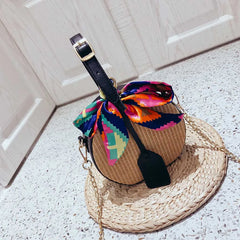 Steel Straw Beach Bag Ladies Shoulder Crossbody Bags for Women