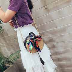 Steel Straw Beach Bag Ladies Shoulder Crossbody Bags for Women
