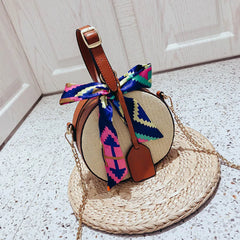Steel Straw Beach Bag Ladies Shoulder Crossbody Bags for Women