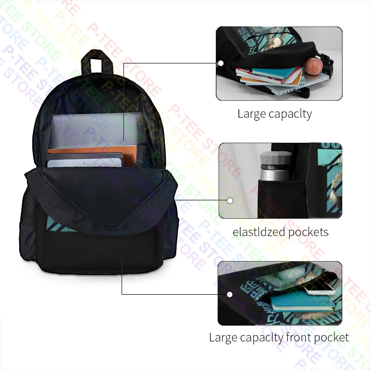 Steins Gate Suzuha Amane Large Capacity Backpack Vintage Art Print