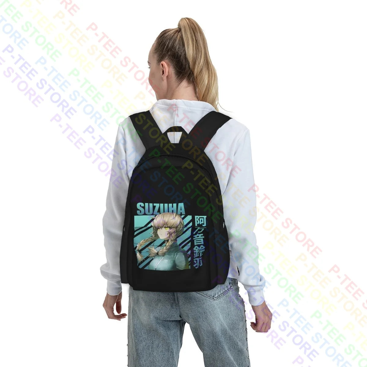 Steins Gate Suzuha Amane Large Capacity Backpack Vintage Art Print