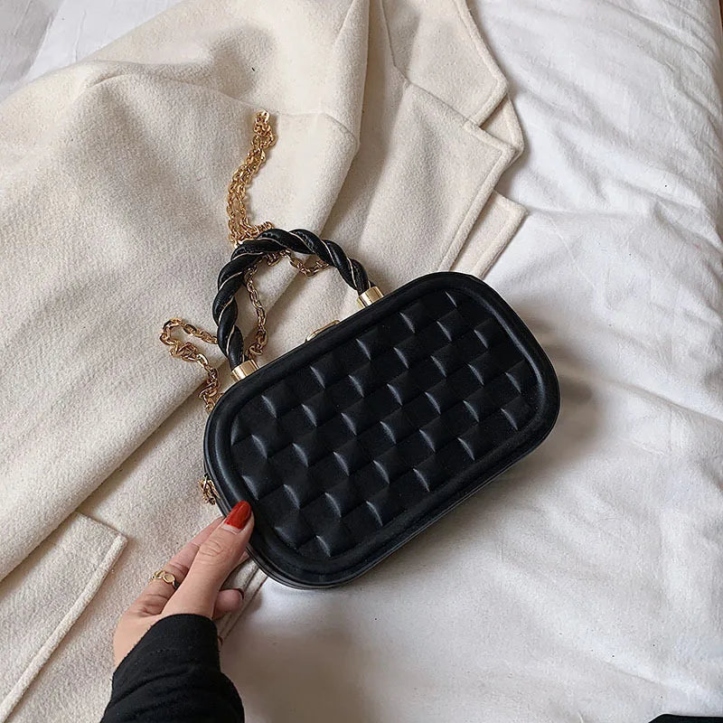 Women Small Crossbody Bag Chocolate Plaid Handbags Clutch Evening Party Bag