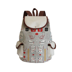 Stethoscope Nurse Drawstring Backpack Large Capacity Linen Backpack