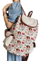 Nurse Print Drawstring Backpack Portable School Bag