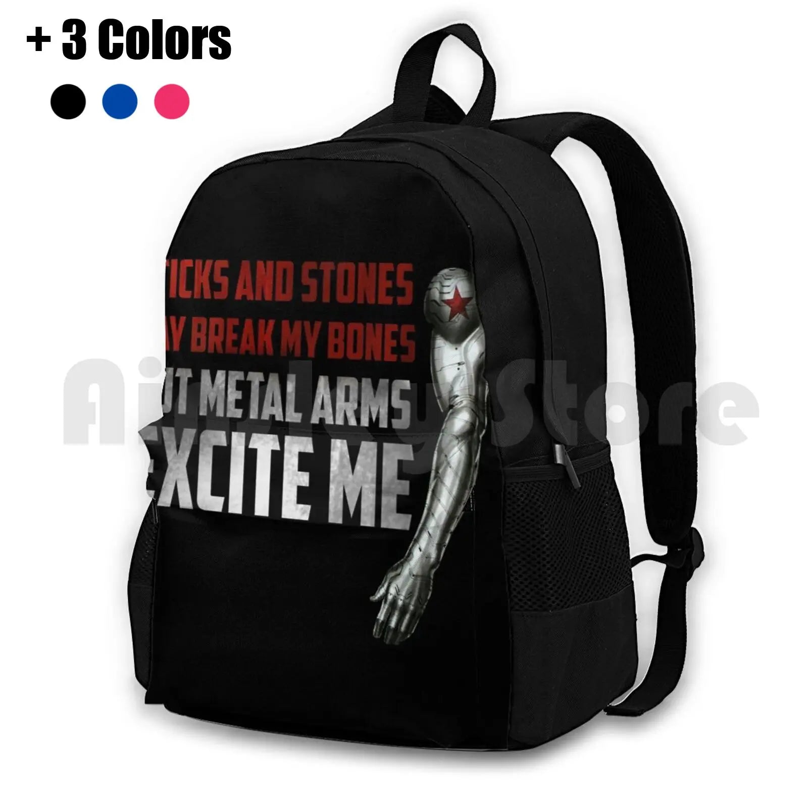 Waterproof Hiking Backpack Bucky Barnes Rhianna S M Typography