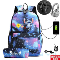 Stitch Backpack Cosplay Cartoon Travel Shoulder Bags Teens School Bags