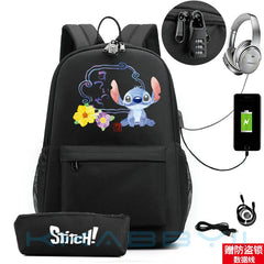 Stitch Backpack Cosplay Cartoon Travel Shoulder Bags Teens School Bags