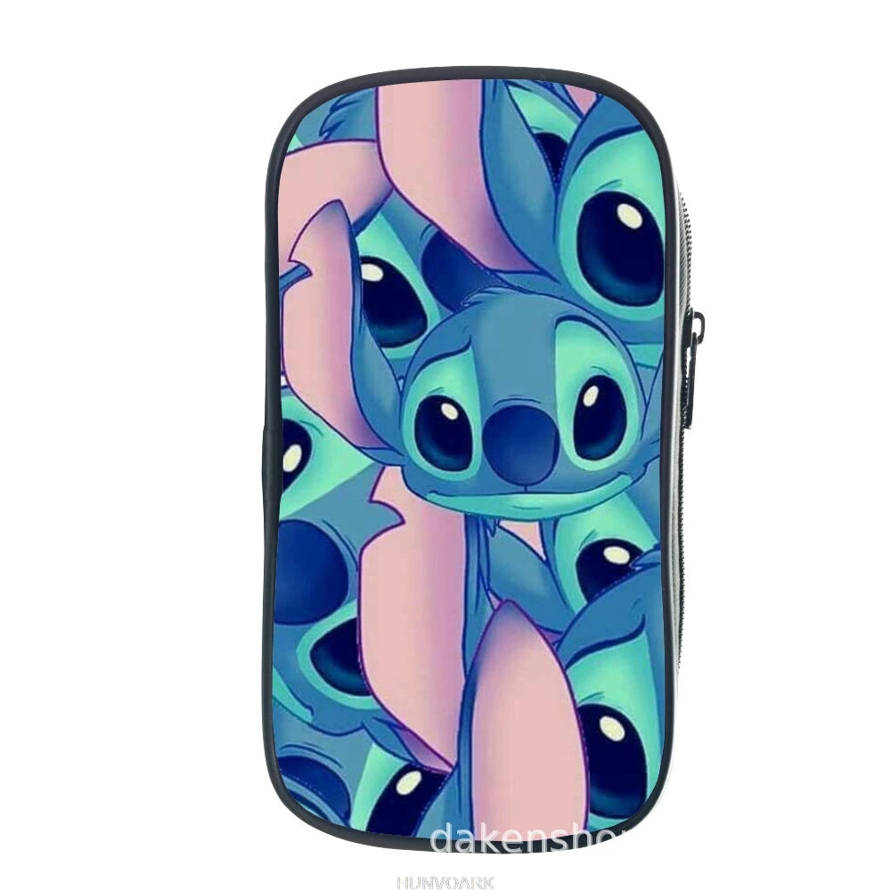 Stitch Cartoon Anime Pencil Case Nylon Pencil Box School Pen Bag Wallet