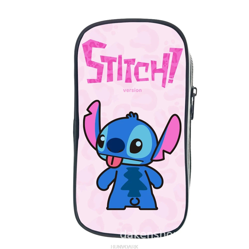 Stitch Cartoon Anime Pencil Case Nylon Pencil Box School Pen Bag Wallet