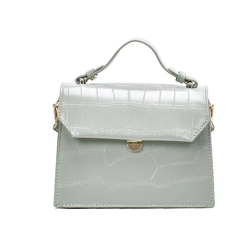 Stone Patent Crossbody Bag for Women Small Handbag PU Leather Ladies Evening Bag