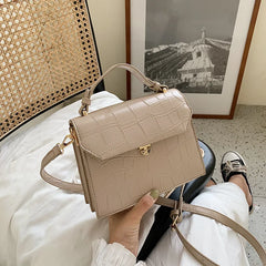 Stone Patent Crossbody Bag for Women Small Handbag PU Leather Ladies Evening Bag