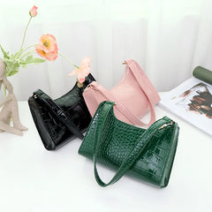 Stone Patent Crossbody Bags for Women Small Handbag Small Bag PU Leather Hand Ba