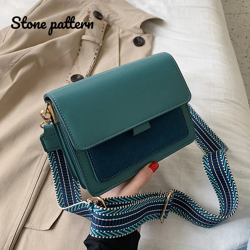 Winter Lady Messenger Bag Stone Pattern Retro Mini Shoulder Bag