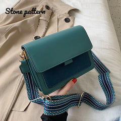 Winter Lady Messenger Bag Stone Pattern Retro Mini Shoulder Bag