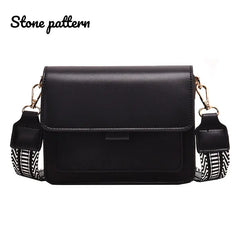 Winter Lady Messenger Bag Stone Pattern Retro Mini Shoulder Bag