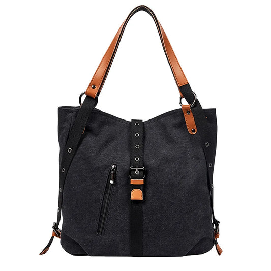 Stone Pattern Canvas Bucket Bag Crossbody Shoulder Messenger Handbag