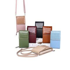 Stone Pattern Cellphone Bag Crossbody Bag For Women PU Leather Large Capacity
