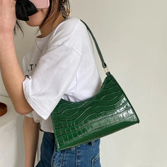 Stone Pattern PU Leather Shoulder Underarm Bags for Women