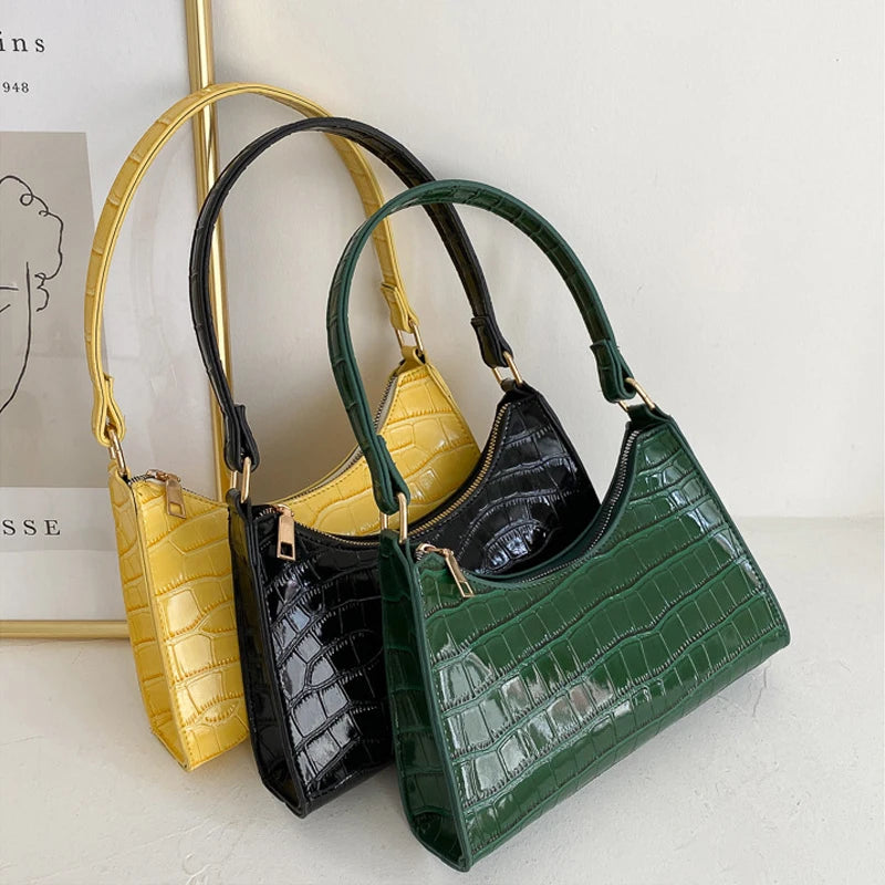 Stone Pattern PU Leather Shoulder Underarm Bag