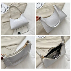 Stone Pattern PU Leather Shoulder Underarm Bag