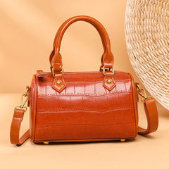Vintage Stone Pattern Leather Handbag Women's Shoulder Messenger Bag