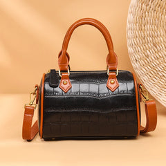 Vintage Stone Pattern Leather Handbag Women's Shoulder Messenger Bag