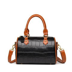 Vintage Stone Pattern Leather Handbag Women's Shoulder Messenger Bag