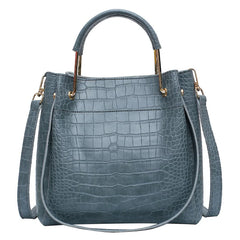 Stone Pattern PU Leather Bucket Bag