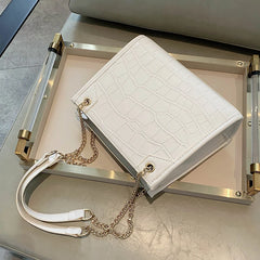 Stone Pattern PU Leather Shoulder Bags For Women Chains Crossbody Bag